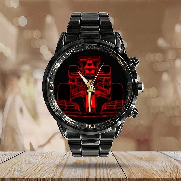Discover Race car formula racing car red Calendar Steel Band Watch