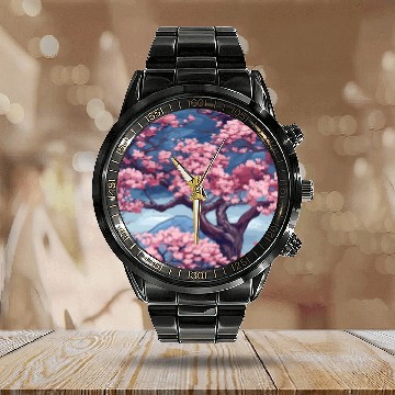 Discover Anime Euphoria: Fantasy Cherry Blossom Dreamscape Calendar Steel Band Watch