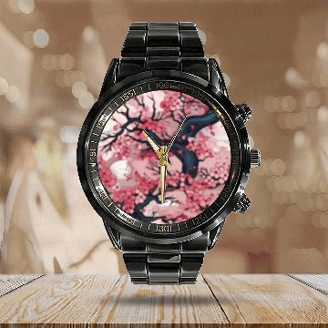 Discover Anime Euphoria: Fantasy Cherry Blossom Dreamscape Calendar Steel Band Watch