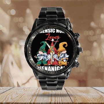 Discover Funny Forensic Nurse St. Patrick's Day Calendar Steel Band Watch
