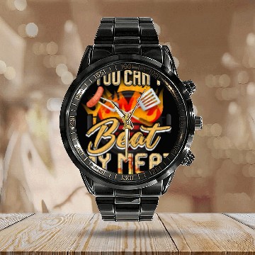 Discover You Can t Beat My Meat Calendar Steel Band Watch Bbq Party Quote Chef