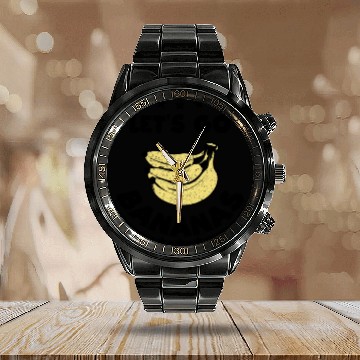 Discover Vintage Funny Banana Let Us Go Banana Calendar Steel Band Watch