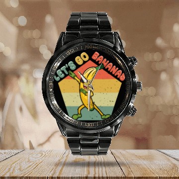 Discover Dabbing Funny Banana Meme Let Us Go Banana Calendar Steel Band Watch