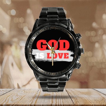 Discover God is Love - Christian Calendar Steel Band Watch - Church Tees