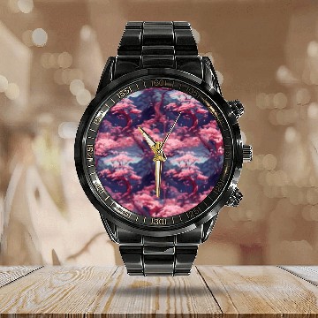 Discover Anime Euphoria: Fantasy Cherry Blossom Dreamscape Calendar Steel Band Watch