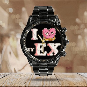 Discover Funny I Heart My Ex GF I Love My Ex Girlfriend Calendar Steel Band Watch