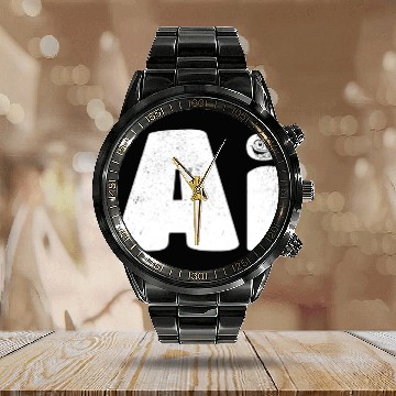Discover AI Artificial Intelligence & AI Robotics Calendar Steel Band Watch