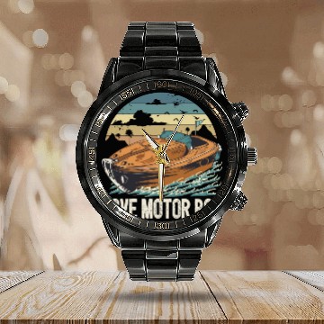Discover I Love Motor Boat Parade Motorboating Quote Calendar Steel Band Watch