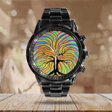 Discover Tree: detailed, relaxing, & positive Calendar Steel Band Watch