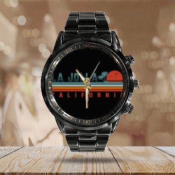 Discover La Jolla San Diego Ca Retro Sunset Souvenir 60s Calendar Steel Band Watch
