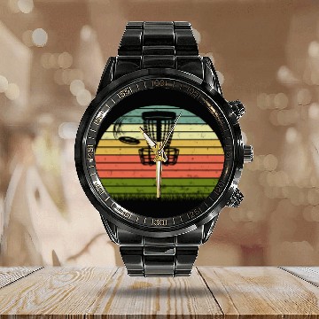 Discover Ultimate Frisbee Frolf Disc Golf Flying Disc Sport Calendar Steel Band Watch