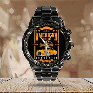 Discover Car Retro Car Mechanic Sports Car Calendar Steel Band Watch
