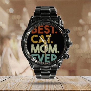 Discover Best Cat Mom Ever Crazy Cat Lady Calendar Steel Band Watch