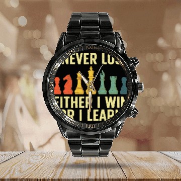 Discover Best Chess Player Board Game Chess Lover Calendar Steel Band Watch