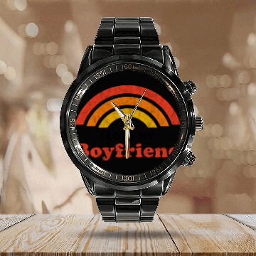 Discover I Love My Boyfriend Calendar Steel Band Watch