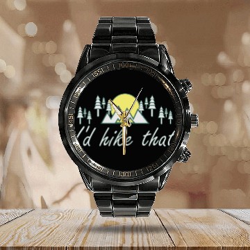Discover Take a Hike, Hiking Lover, Adventure, Nature. Calendar Steel Band Watch