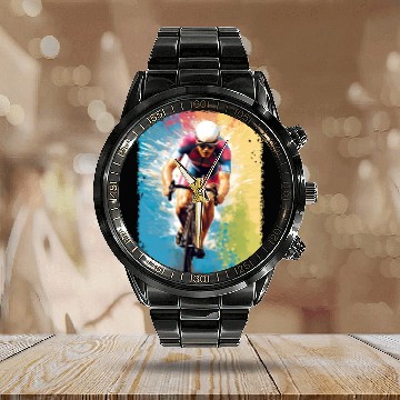 Discover Racing Bike Racing Bicycle Race Bicycle Race Calendar Steel Band Watch