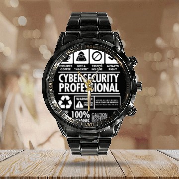 Discover Cybersecurity Network Engineer Analyst Cyber Calendar Steel Band Watch