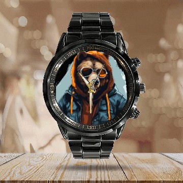 Discover Street Style Brown Bear | Bear Lovers Calendar Steel Band Watch