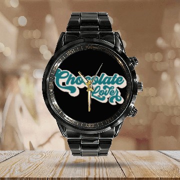 Discover Chocolate Lover Retro Vintage Calendar Steel Band Watch