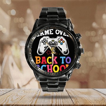Discover Back To School Game Over First Day Of School Funny Calendar Steel Band Watch