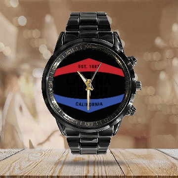 Discover Fun Laguna Beach Ca Nautical Novelty Calendar Steel Band Watch