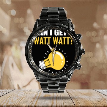 Discover Watt Watt? Professional Lineman Gift Calendar Steel Band Watch