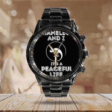 Discover Chameleon and I, It's a Peaceful Life Calendar Steel Band Watch