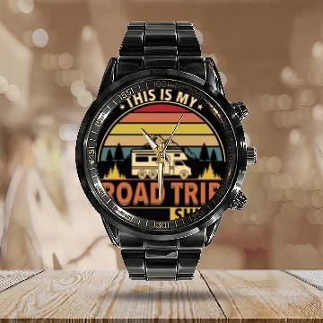 Discover This Is My Road Trip Calendar Steel Band Watch - Camper Gift Calendar Steel Band Watch
