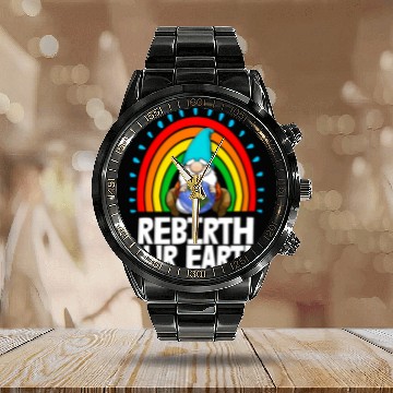 Discover Rebirth Our Earth Calendar Steel Band Watch