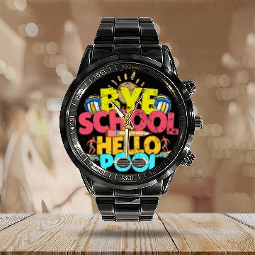 Discover Bye School Hello Pool Last Day Of School Teacher Calendar Steel Band Watch