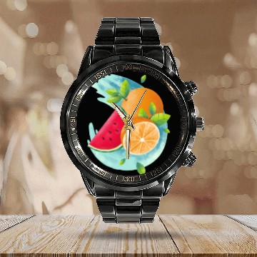 Discover Natural food Calendar Steel Band Watch