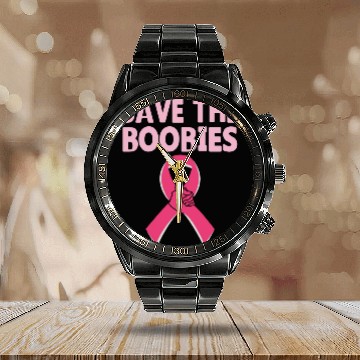 Discover Save The Boobies Calendar Steel Band Watch