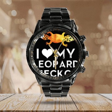 Discover I Love My Leopard Gecko Calendar Steel Band Watch