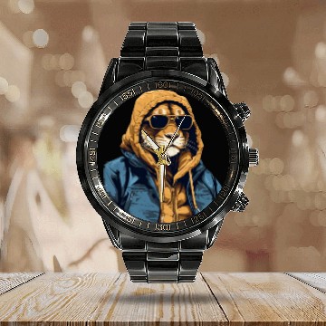 Discover Mountain Lion Street Style | Mountain Lion Lovers Calendar Steel Band Watch
