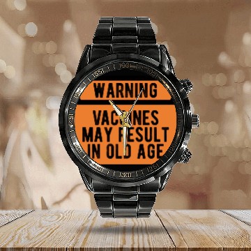 Discover Vaccines Work Funny Sarcastic Medical Science Calendar Steel Band Watch