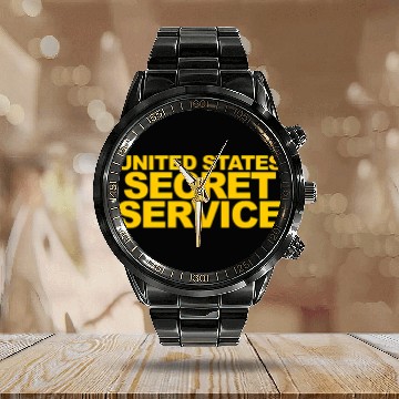 Discover Us Secret Service Police Law Enforcement Calendar Steel Band Watch