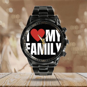 Discover I Love My Family Gathering Reunion Celebration Calendar Steel Band Watch