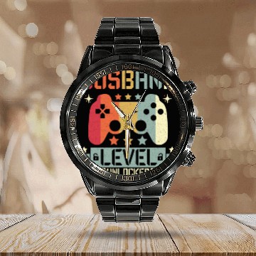 Discover HUSBAND LEVEL UNLOCKED Calendar Steel Band Watch