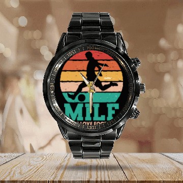 Discover MILF Man i love Football / Soccer Calendar Steel Band Watch