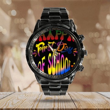 Discover Happy Last Day Of School Teacher Student Graduatio Calendar Steel Band Watch
