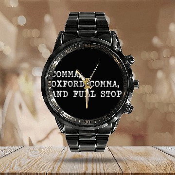 Discover Oxford Comma For Grammar Students And Teachers Calendar Steel Band Watch