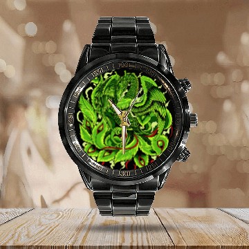Discover Mythical Creature From Japan Japanese Phoenix Calendar Steel Band Watch