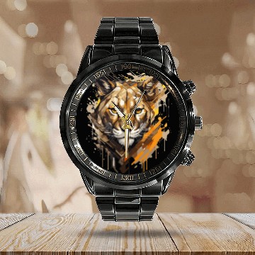 Discover Graffiti Style Mountain Lion | Mountain Lion Lover Calendar Steel Band Watch