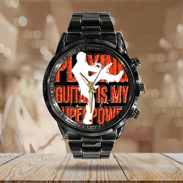 Discover Playing Guitar Is My Superpower Musician Calendar Steel Band Watch
