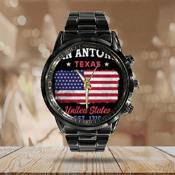Discover San Antonio Texas est 1718 Design for proud San Calendar Steel Band Watch