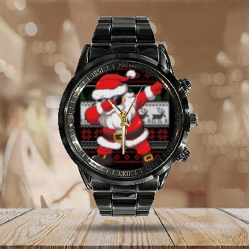 Discover Dabbing Santa Funn Ugly Calendar Steel Band Watch