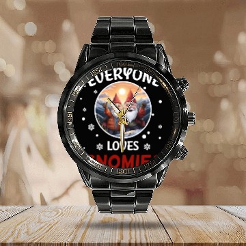 Discover Everyone Loves Gnomies Gnome Santa Claus Calendar Steel Band Watch