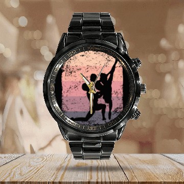 Discover Ballet Dance Couple Vintage Ballerina Calendar Steel Band Watch
