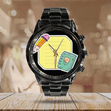 Discover Back to School Sticker Set Calendar Steel Band Watch